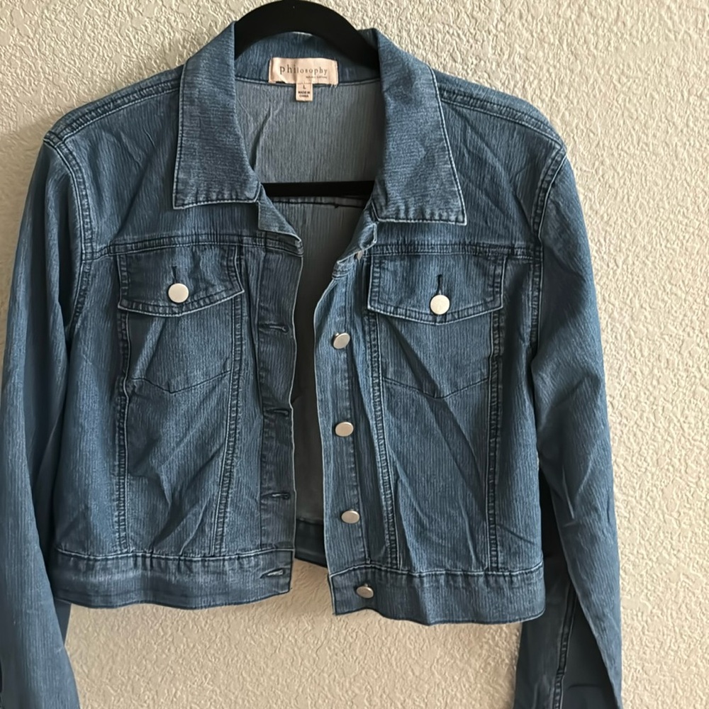 Philosophy cropped Jean jacket size L